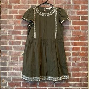 Army green breathable lined cotton dress Loft SP
